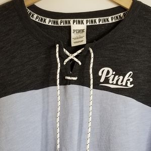 PINK VS Varsity Inspired Sweatshirt - Blue
